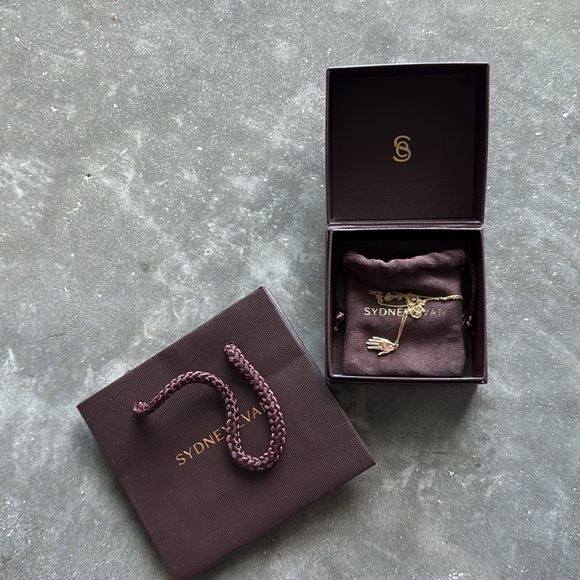 Sydney Evan Gold & Diamond Eye Hand Charm with Cable Chain - Picture 8 of 11